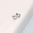 thumbnail image 4 of LeCalla 925 Sterling Silver Earrings for Women | Open Heart Cubic Zirconia Stud Earrings, 4 of 7