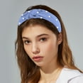 thumbnail image 2 of Unique Bargains 1 Pcs Satin Knotted Pearl Headband Hairband for Women 1.1 Inch blue, 2 of 7