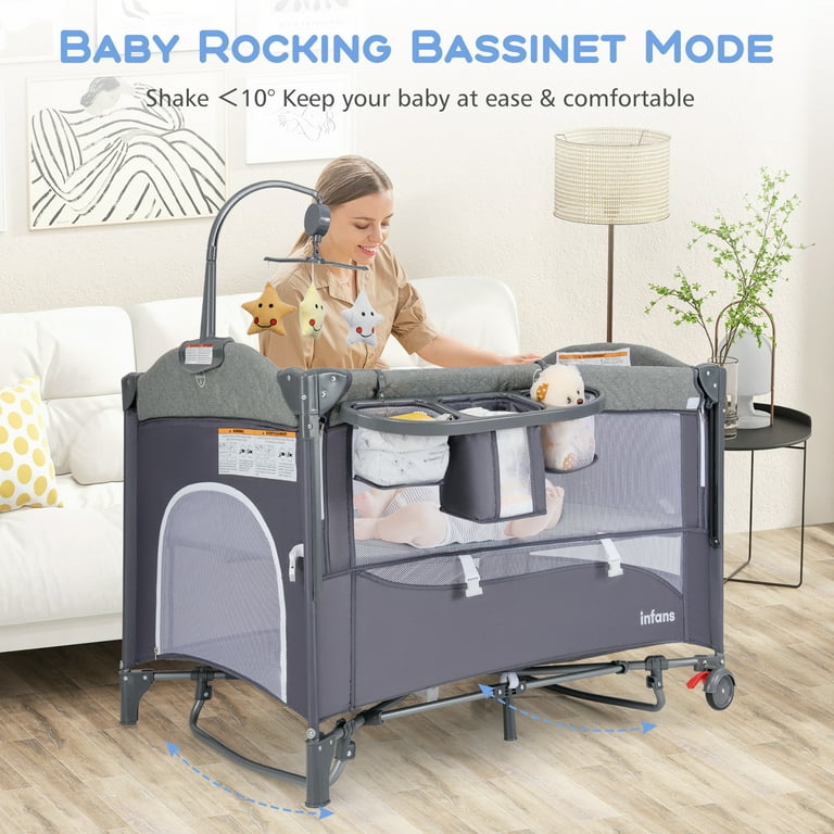 BABYL セット Olakids Baby Bedside Sleeper, 5-in-1 Bassinet with