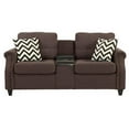 thumbnail image 3 of Poundex 2 Piece Fabric Sofa Set with USB Console in Dark Coffee, 3 of 9