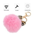 thumbnail image 5 of MLINS 1Pc Leopard Printed Ear Keychain Furry Ball Bag Pendant Gift Key Ring (Pink), 5 of 8