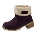 thumbnail image 3 of Retro Suede Mid Calf Boots with Side Zipper and Heel for Women's Fashionable Winter Comfort and Warmth, 3 of 5