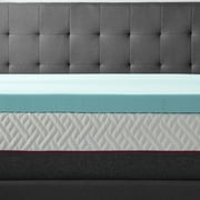 Lucid 4 Cooling Gel with Aloe Plush Memory Foam Mattress Topper, Twin