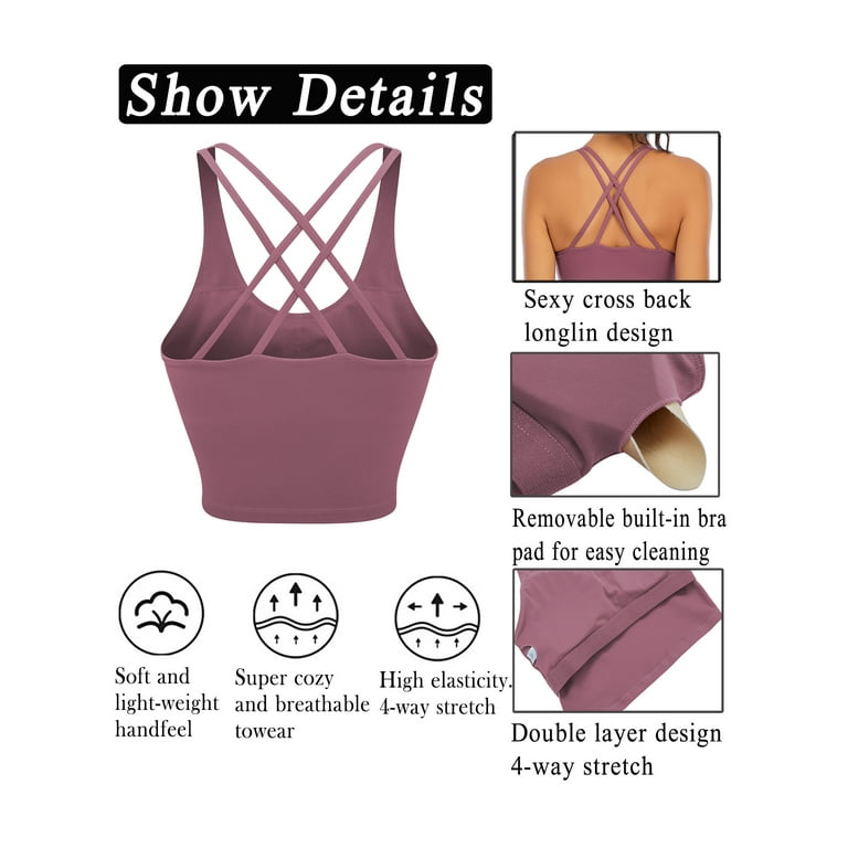 LELINTA Seamless Short Camisoles Padded For Crisscross Back Women Cami Tank  Tops For Women Spaghetti Strap Super Soft, 3 Styles 10+Colors, XS-XL 