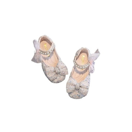 

Colisha Girl s Flats Comfort Mary Jane Sandals Bowknot Dress Shoes Wedding Lightweight Princess Shoe Ankle Strap Pink 7C