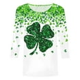 thumbnail image 4 of St Patricks Day Outfits For Women Tops For Women Trendy 2025 Casual Plus Size 3/4 Sleeve Irish Clover Shirts Funny Saint Patrick's Tunic Tops Dark Green XL, 4 of 5