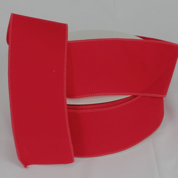 Versatile Velvet Red Indoor/Outdoor Wired Craft Ribbon 3" x 50 Yards