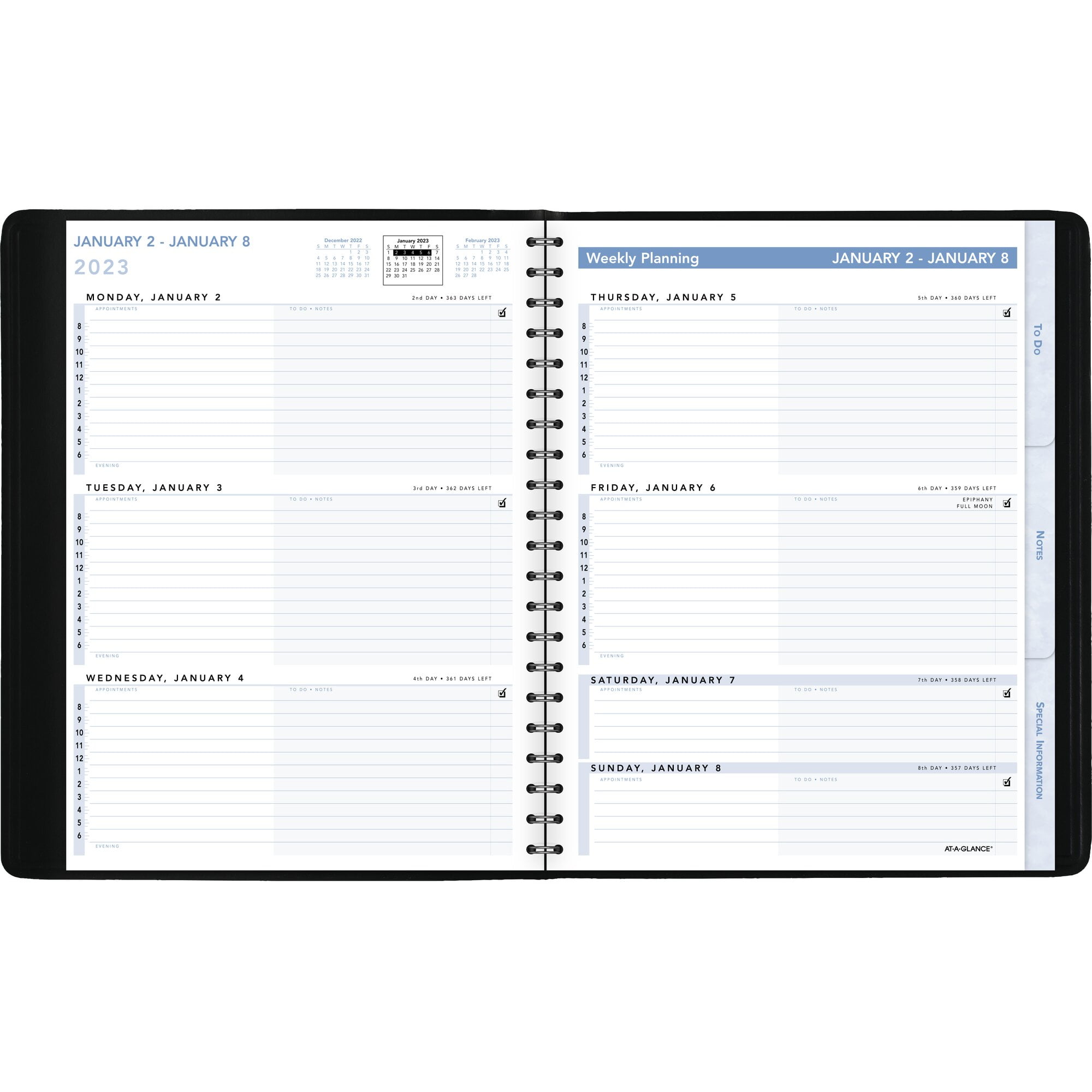 AT-A-GLANCE The Action Planner 2023 Weekly Appointment Book Planner, Black, Large, 8" x 11"
