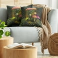 thumbnail image 5 of Ambesonne Fantasy Throw Pillow Cover 2 Pack, Giant Mushroom and Elve, 20", Green Coral, 5 of 7