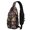 Geometric Triangle Brown Pattern, variant on Geometric Triangle Brown Pattern Sling Backpack, Travel Shoulder Pack with Earphone Port, Multi Pocket Design Gift Ideas for Hiking Cycling Walking