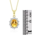 thumbnail image 5 of RYLOS Women's 14K Yellow Gold Princess Diana Inspired Ring & Necklace W/ 18" Chain Gemstone & Diamonds 9X7MM Citrine November Birthstone . 2 PC Perfectly Matched Gold Jewelry Ring Size 8, 5 of 10