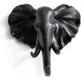 thumbnail image 1 of Gancho de pared individual con cabeza de elefante/gancho con forma de animal, gancho para sombrero, resistente, rústico, regalo decorativo, negro JAMW Sencillez, 1 of 5