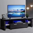 Black TV Stand for 70 Inch TV, Modern Console Table with 16