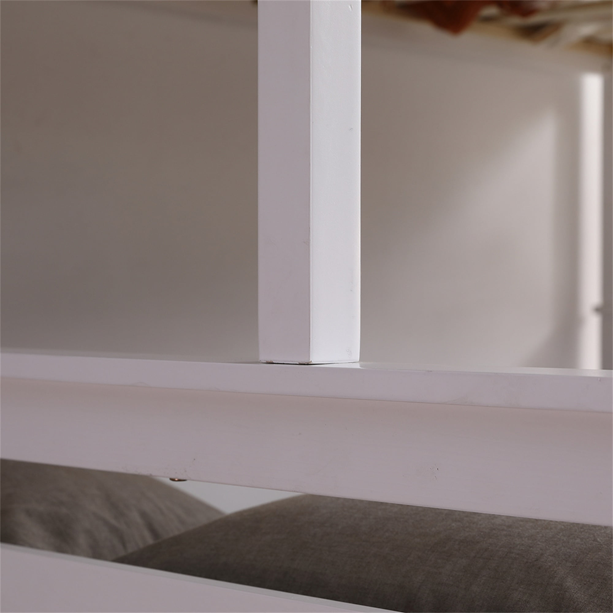 Kadyn Bunk Low Bed with Ladder, Wooden Bunk Bed with Safety Rails for Kids, Teens, Bedroom Furniture that Detaches into a Single Bunk, White Solid Wood Bunk Bed