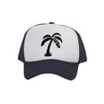 thumbnail image 1 of Men's Palm Tree Cap Snapback Trucker Hat, White/Navy, 1 of 2