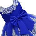 thumbnail image 3 of Baby Girls Flower Pageant Lace Dress Wedding Bowknot Gown with Headwear 0-6T, 3 of 6