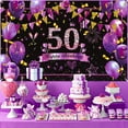 thumbnail image 3 of Lheaggik Purple 40th Birthday Decorations Banner Purple Black Gold Happy 40th Birthday Banner for Women Men 40 Years Old Party Supplies, 3 of 5