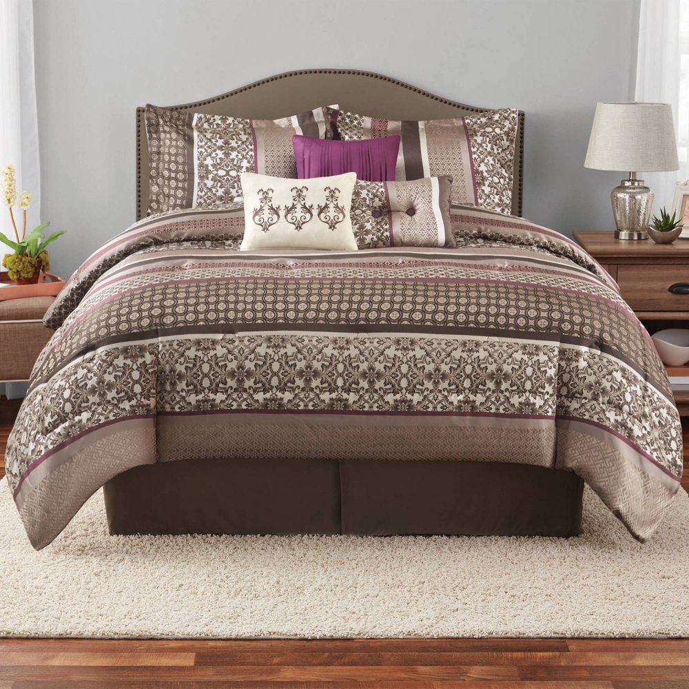 Mainstays Multi Stripe 7Piece Jacquard Comforter Set