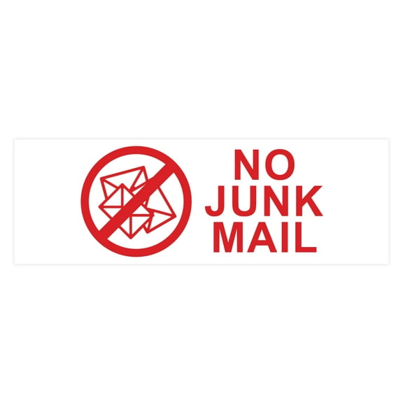 Basic No Junk Mail Sign (Navy Blue / White) - Large