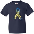 thumbnail image 3 of Inktastic Down Syndrome Awareness Blue and Yellow Hearts Ribbon Youth T-Shirt, 3 of 5