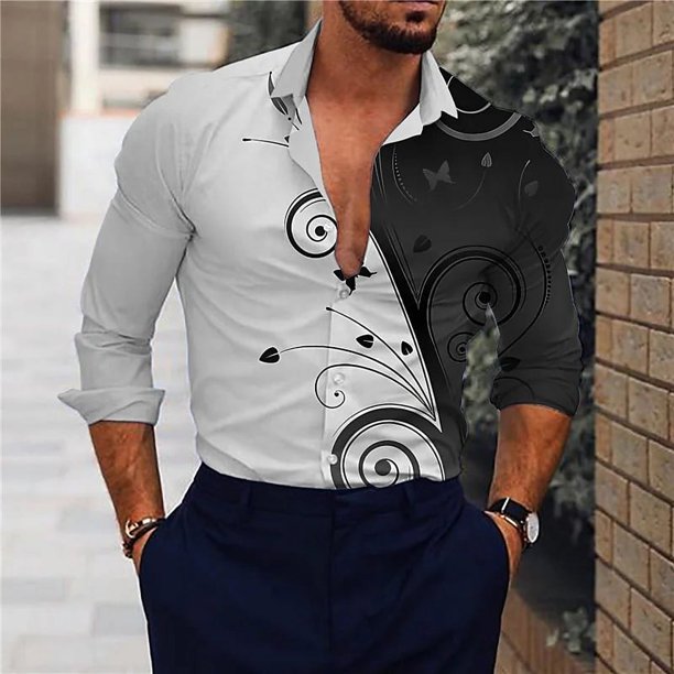Camisa de moda con diseño geométrico a rayas de colores, nuevo elemento popular, informal, para fiestas al aire libre, material suave y cómodo 2024