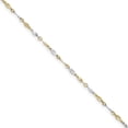 thumbnail image 2 of 14k Two Tone Gold 9 Inch Plus 1 Anklet Ankle Bracelet, 2 of 7