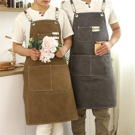 

XWQ Kitchen Apron Detachable Anti-Wrinkle Polyester Cotton Clear Printing Pattern Cooking Bib for Cleaning