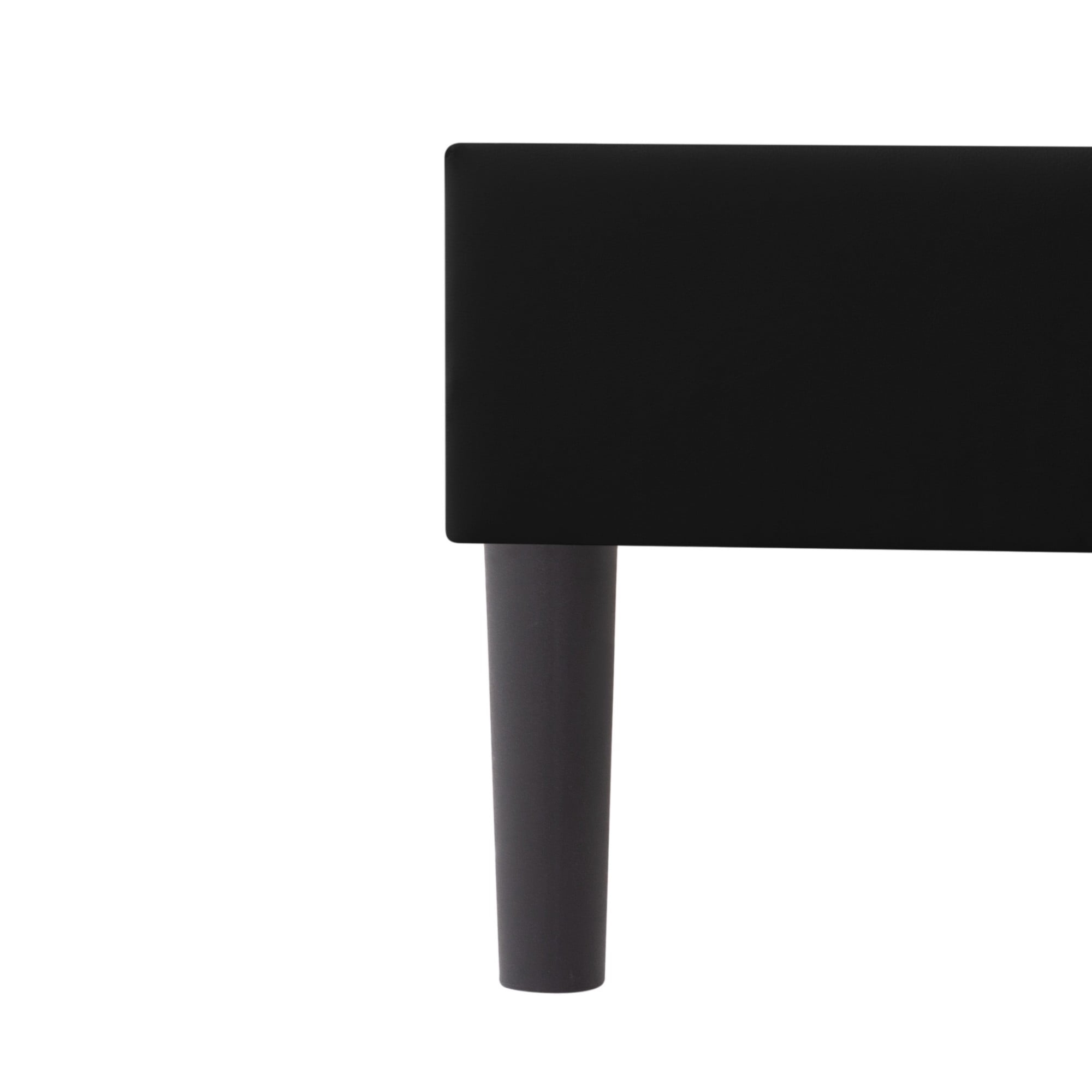 Gewnee Full Size Bed Frame,Upholstered Platform Bed Frame with PU Headboard,Wood Platform Bed,No Box Spring.Black