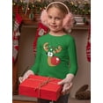 thumbnail image 2 of Tstars Reindeer Long Sleeve Shirt Toddler Youth Kids Ugly Christmas Sweater Style 5T Green, 2 of 6