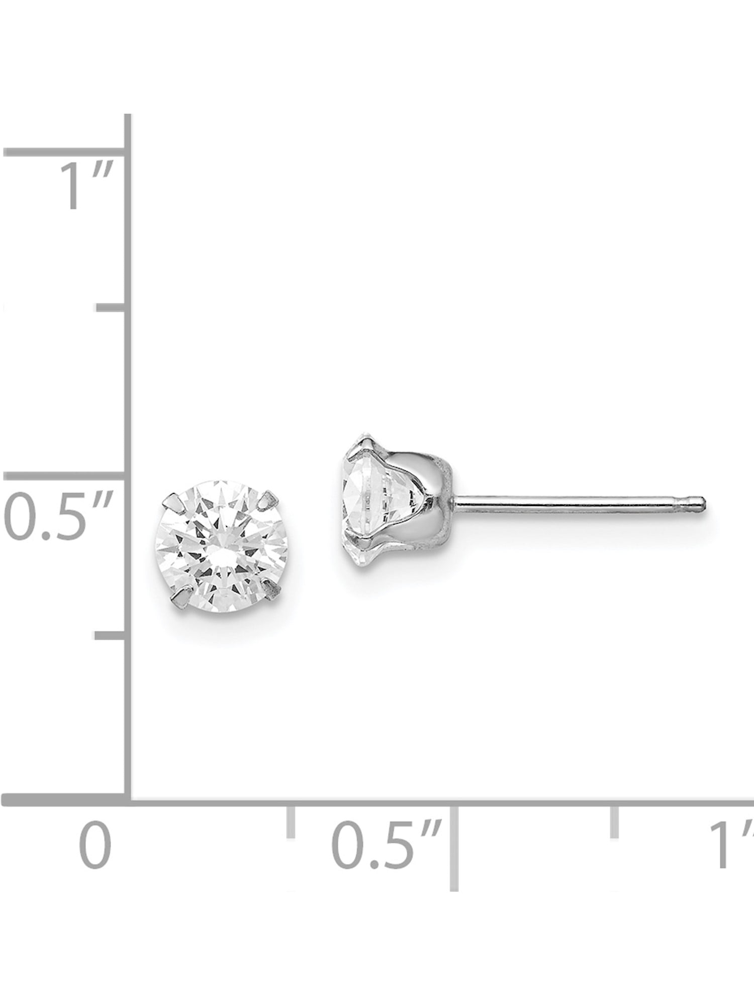 14k Madi K 5.25mm Cz Post Earrings Best Quality Free Gift Box