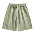 thumbnail image 4 of Antinious Men Solid Drawstring Elastic Waist Pocket Outdoor Casual Shorts, 4 of 5