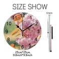 thumbnail image 2 of Pink Flower Cherry Blossom Round Wall Clock 10 Inch, Silent Non Ticking Wall Clocks Battery Operated, Simple Modern Decorativel Clock Style fits Any Home Decor, 2 of 6
