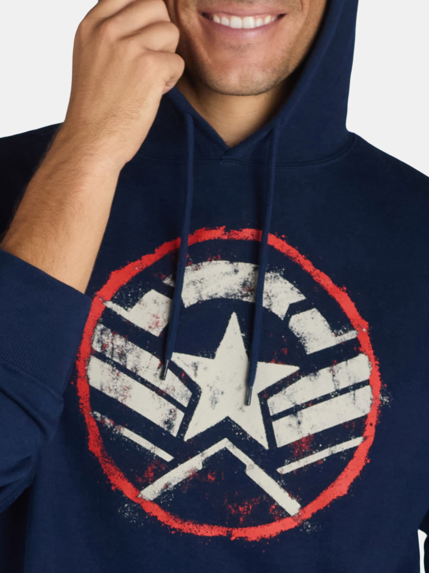 Marvel Captain America Men's & Big Men's Shield Graphic Hoodie Movie 2025, Sizes XS - 3XL