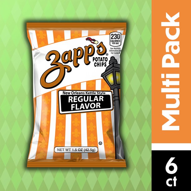 6 ct Zapp's Regular Flavor New Orleans Kettle Style Potato Chips 1.5 oz