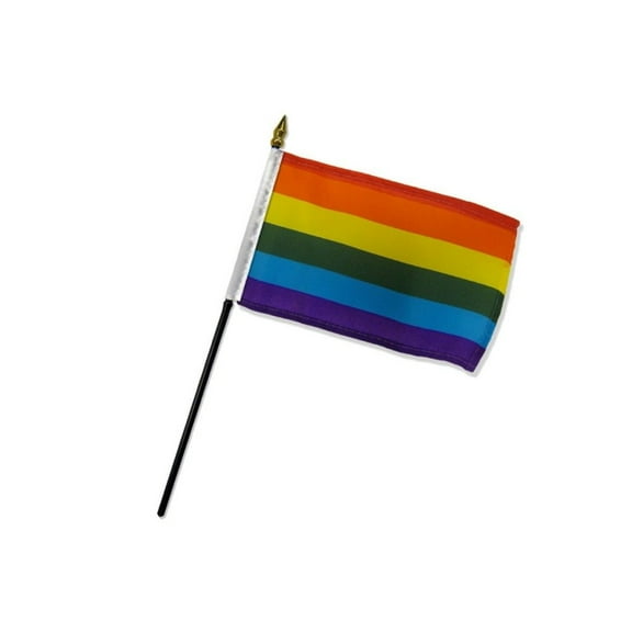 Rainbow 4x6in Stick Flag