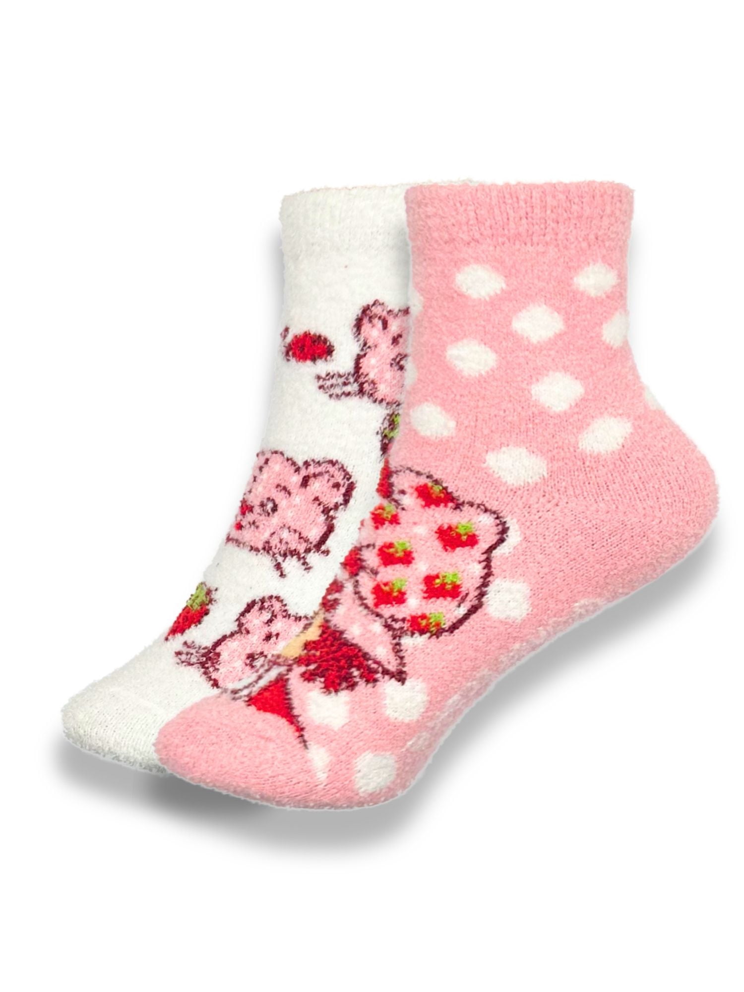 Strawberry Shortcake Girls Cozy Socks, 2-Pack, Sizes S/M-M/L