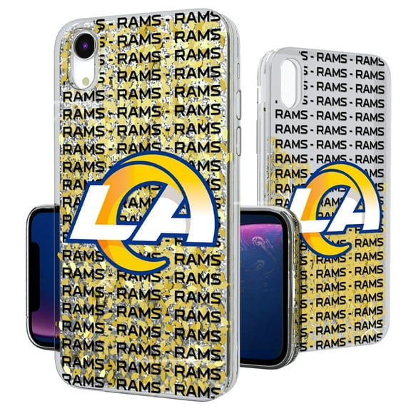 Los Angeles Rams iPhone Text Backdrop Design Glitter Case