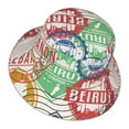 thumbnail image 3 of Gaeub Travel Stamp Printed Double Sided Reflective Bucket Hat Foldable Sun Hat for Camping Hiking Fishing, 3 of 9