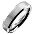thumbnail image 2 of Metals Jewelry Men's/Women's 6mm Brushed White Tungsten Carbide Polished Edge Wedding Ring Size 11, 2 of 7