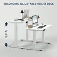 thumbnail image 5 of Electric Standing Desk 55x24 Inch, Height Adjustable Sit Stand Desk, Heavy Duty Steel Frame, 4 Memory Presets, Anti-Collision, Home Office Gaming Workstation, White, 5 of 11