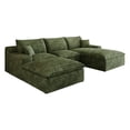 thumbnail image 6 of 106" Modular sofa with Corduroy fabric,Double-layer structure, Detachable seat cushion, No assembly required, Suitable for Living room, Bedroom,Conference room, Apartment, Green, 6 of 6