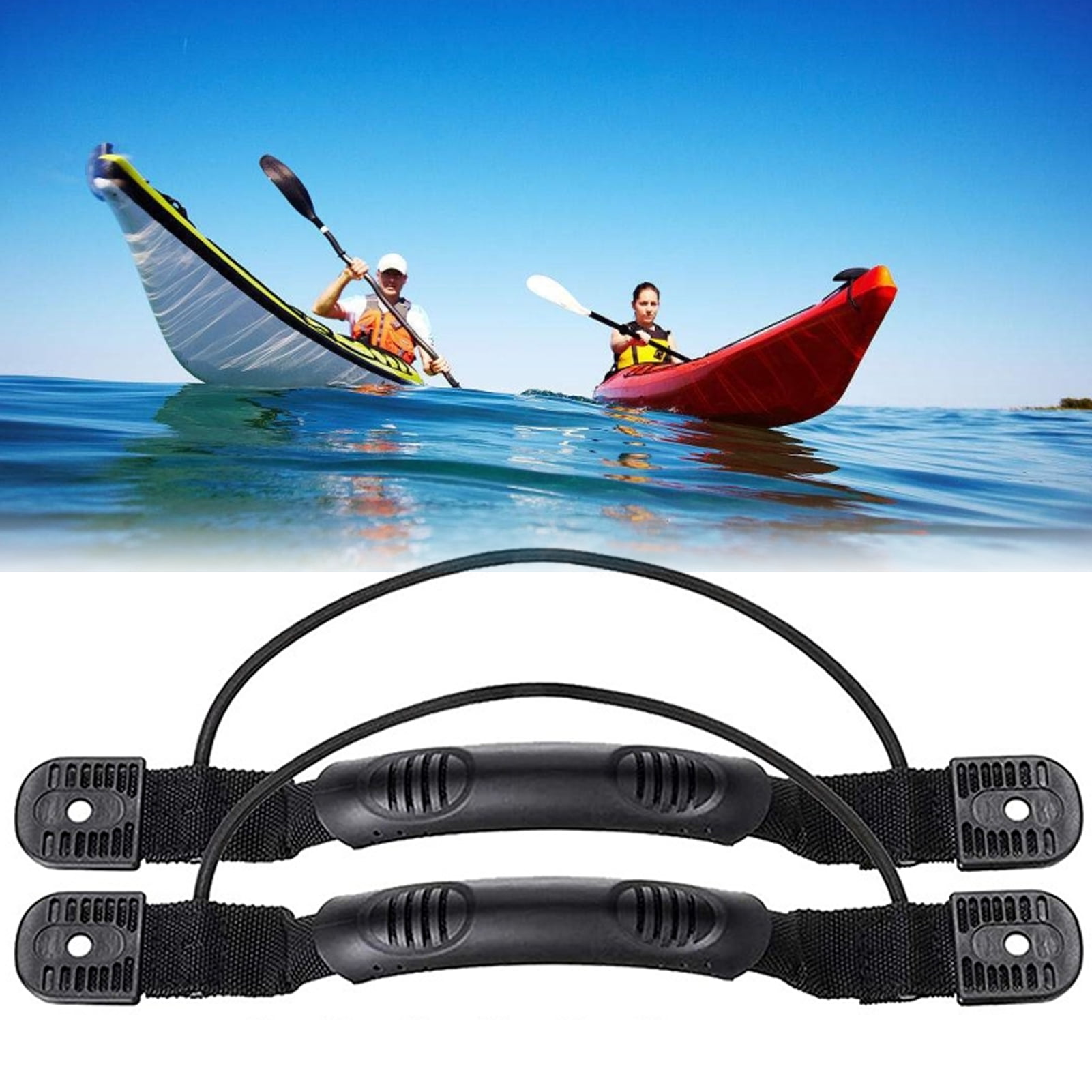 4-pack Rubber Boat Luggage Side Mount Carry Handles Fitting for Kayak Canoe Boat 