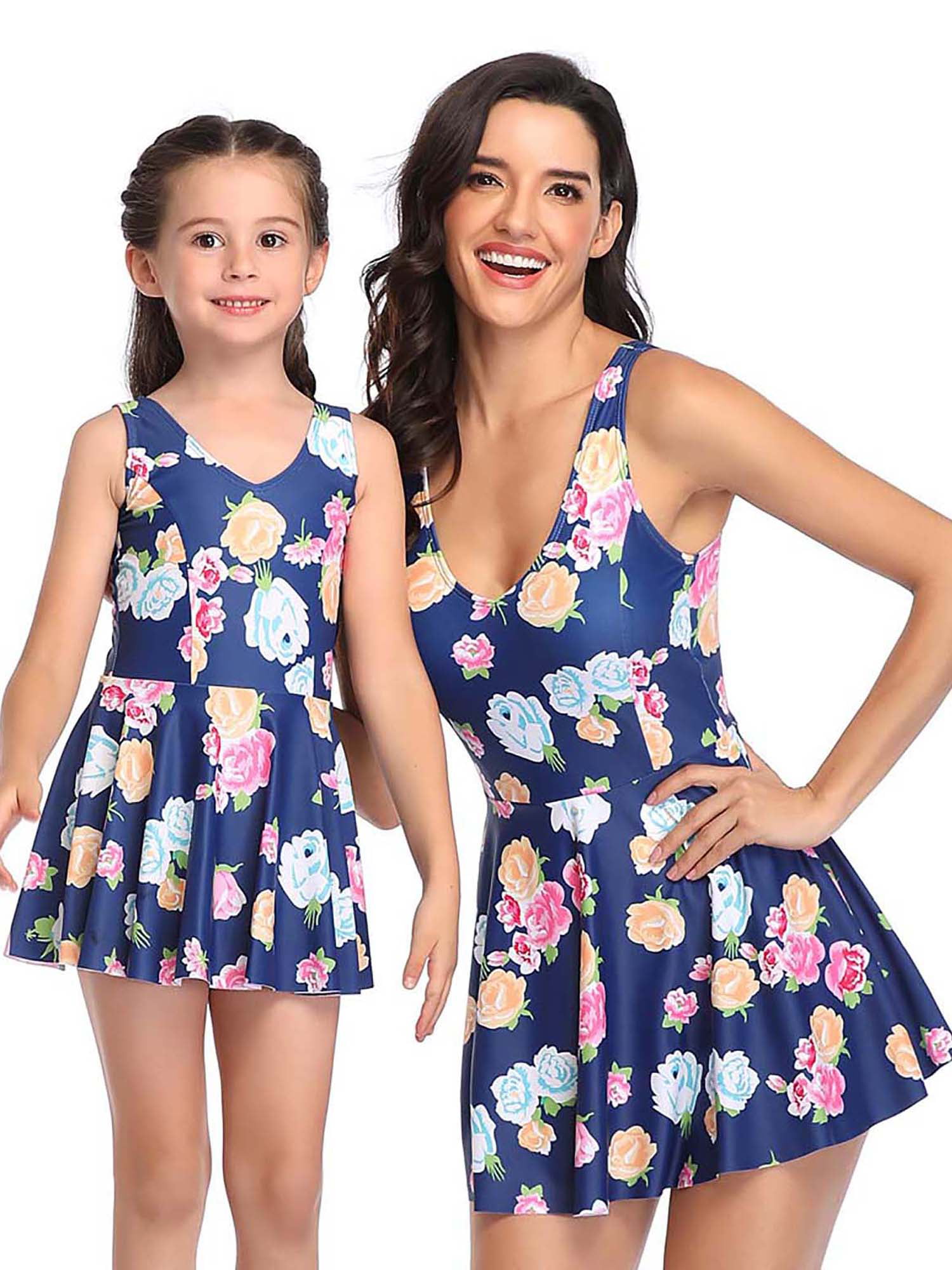 Mid-Ten - Family Matching One Piece Swimdress With Briefs Two in One ...