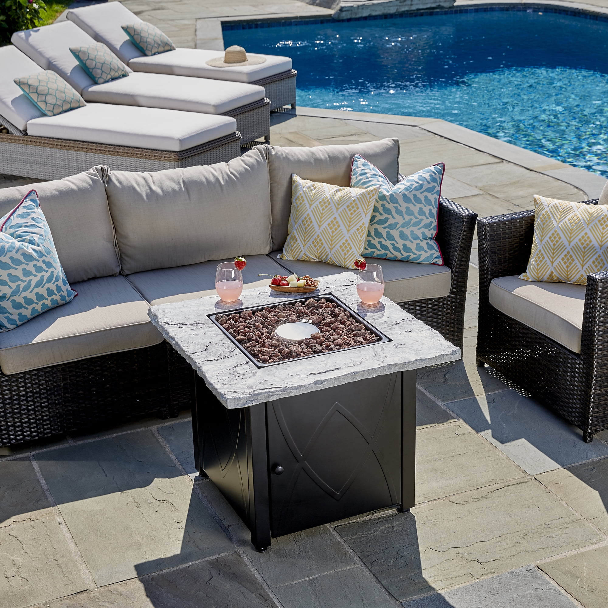 Endless Summer Stone Top Fire Pit, 30 in. 30,000 BTU