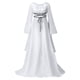 thumbnail image 3 of Gibobby Vestidos para mujer Maxi vestido para mujer Medieval Retro vestido gótico vestido de manga larga con cordones Cosplay fiesta de noche vestido de graduación（Blanco， S), 3 of 4