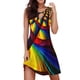 thumbnail image 1 of Gibobby Vestido Mujer Casual de Playa Verano Mujeres Vestido suelto de verano Sleeveless Floral imprimir Hollow fuera V cuello vestido Casual Beach vestido Mini(Amarillo,CH), 1 of 4