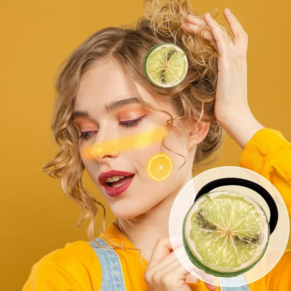 Amacok Elastic Hair Ties for Girls Lemon Hair Clips Girls Hair Clips Cute Fruit Barrettes Snap Hair Accessories Stylish Hairpins for Women and Girls
