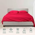 thumbnail image 2 of 800-TC Level of Softness - Extra Soft Cooling Sheets for Hot Sleepers and Night Sweats [Queen Sleeper Sofa Red Solid] Fit Up To 6" inches Deep Pocket., 2 of 5