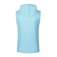 thumbnail image 4 of Blczomt Tank Tops Men Tall Summer Workout Hoodie Casual Sleeveless Gym Button Blue Men Tops, 4 of 5
