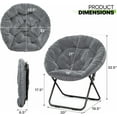 thumbnail image 3 of BuySphere Round Foldable Oversized Saucer Moon Chair for Adults Large Cozy Chair for Bedroom, Grey, 3 of 17